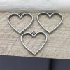 5 Dark Silver Heart Hollow Frame Glue Blank, Drop Open Bezel Blank Frame, Resin Jewelry Findings