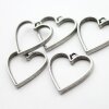 5 Dark Silver Heart Hollow Frame Glue Blank, Drop Open Bezel Blank Frame, Resin Jewelry Findings