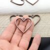 5 Antique Copper Heart Hollow Frame Glue Blank, Drop Open Bezel Blank Frame, Resin Jewelry Findings