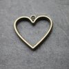 5 Antique Bronze Heart Hollow Frame Glue Blank, Drop Open Bezel Blank Frame, Resin Jewelry Findings