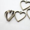 5 Antique Bronze Heart Hollow Frame Glue Blank, Drop Open Bezel Blank Frame, Resin Jewelry Findings