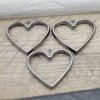 5 Jet Hematite Heart Hollow Frame Glue Blank, Drop Open Bezel Blank Frame, Resin Jewelry Findings