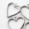 5 Jet Hematite Heart Hollow Frame Glue Blank, Drop Open Bezel Blank Frame, Resin Jewelry Findings