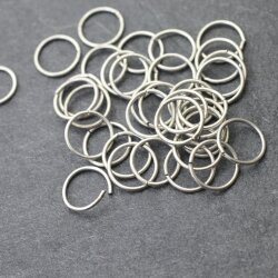 50 Antique Silver Jump Rings 14 mm