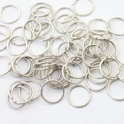 50 Rund Binderinge Größe: 14 mm, altsilber