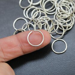 50 Antique Silver Jump Rings 14 mm