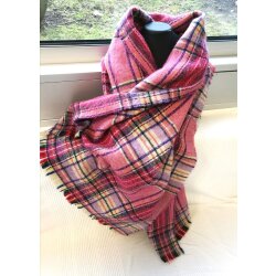 Remnant SALE XXL Plaid Snuggle Wool Scarf Fringed Scarf...