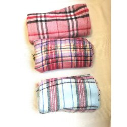 Remnant SALE XXL Plaid Snuggle Wool Scarf Fringed Scarf...