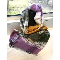 Remnant SALE XXL Plaid Snuggle Wool Scarf Fringed Scarf...