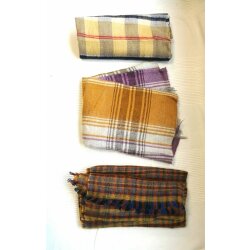 Remnant SALE XXL Plaid Snuggle Wool Scarf Fringed Scarf Earth-Tones Multicoloured Unisex