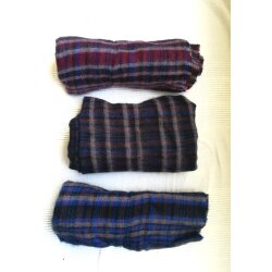 Remnant SALE XXL Plaid Snuggle Wool Scarf Fringed Scarf...