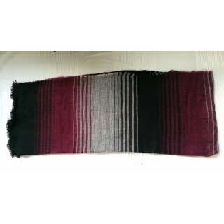 Remnant SALE XXL Snuggle Wool Scarf Fringed Scarf Lined Dark Black Red White Unisex