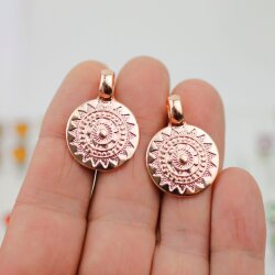 5 Sonnen Anhänger 22 mm, Rosegold