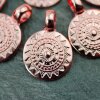 5 Rosegold Sun Mandala Round Disc Pendants 22 mm