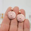 5 Rosegold Sun Mandala Round Disc Pendants 22 mm