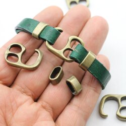 5 Antique Bronze Hook Bracelet Clasp Sets