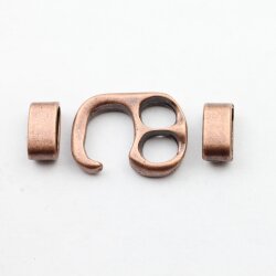 5 Antique Copper Hook Bracelet Clasp Sets