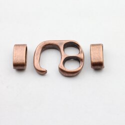 5 Antique Copper Hook Bracelet Clasp Sets