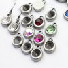 10 Pendant cups for 8 mm Chatons Swarovski Crystals, Dark Sillver