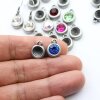 10 Pendant cups for 8 mm Chatons Swarovski Crystals, Dark Sillver