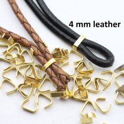 50 metal clips for Leather, Gold