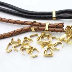 50 metal clips for Leather, Gold